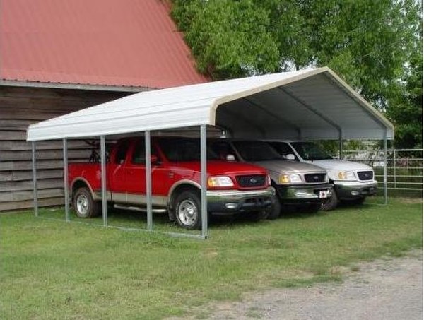 Arrow 12 Ft W X 24 Ft D Charcoal Galvanized Steel Carport Car